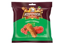 Цена за 5 шт. 3 Корочки, сухарики со вкусом томата и зелени, 40 г