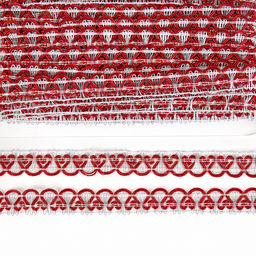Тесьма плетёная красно-белый в рулоне 20 метров