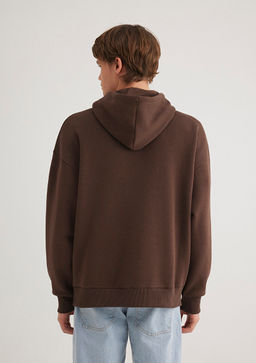 Mavi Logo Bask?l? Kapusonlu Kahverengi Sweatshirt  фото 6