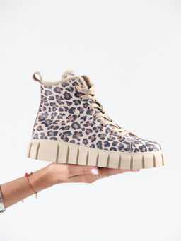 Ботинки 217.91505be.Бежевый леопард/мех