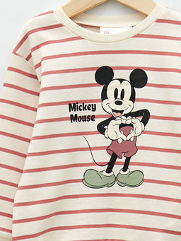 Bisiklet Yaka Uzun Kollu Mickey Mouse Bask?l? Pamuklu K?z Bebek Sweatshirt - Waikiki фото 3