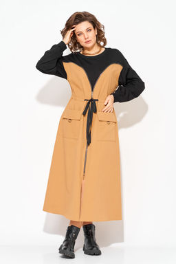 Платье Liliana 1510 карамель+черный  фото 4