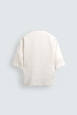 CAMISA RELAXED FIT 100% LINO / Blanco roto - Zara фото 7