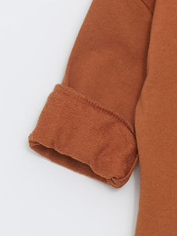 Bisiklet Yaka Bask?l? Erkek Bebek Sweatshirt