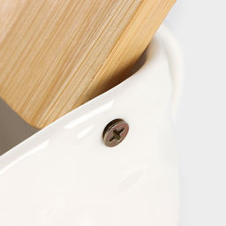 Банка для сыпучих BellaTenero, 800 мл, 14.511 см, с ложкой, с бамбуковой крышкой, фарфор, белая фото 5