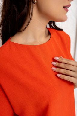 Платье А-350 красный апельсин - Took a look фото 4