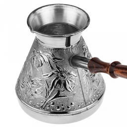 Турка медная 850мл "Ромашка", д12см, h13см, s0,8мм, деревянная ручка (Россия)