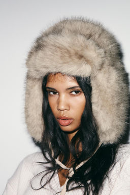 FAUX FUR AVIATOR HAT - Zara фото 13