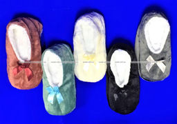 Цена за 6 пар. 6 ПАР - Носки-тапочки внутри с мехом ОДНОТОННЫЕ женские