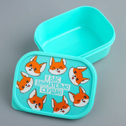 Цена за 2 шт. Ланч - бокс прямоугольный «Я вас внимательно скушаю», 500 мл