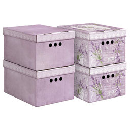VAL LV-BCTN-4Smix Короб картонный, складной, малый, 25*33*18.5 см, 2 цвета, набор 4 шт., LAVANDE, шт - Valiant фото 2