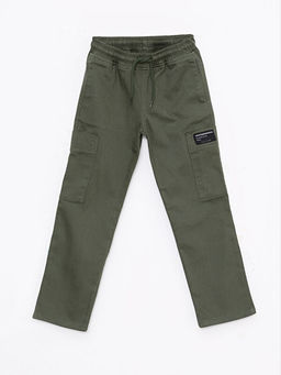 Beli Lastikli Bask?l? Erkek ?ocuk Kargo Pantolon