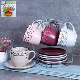 Чайный набор 12 предметов на подставке / 32577B /уп 6/