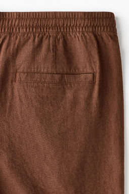 Pantal?n corto en mezcla de lino Relaxed Fit - H&m фото 10