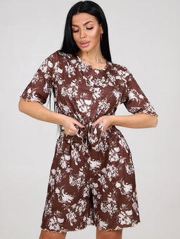 429 ДОМАШНИЙ КОСТЮМ ЖЕНСКИЙ (шорты) (Коричневый) - А-дина фото 2