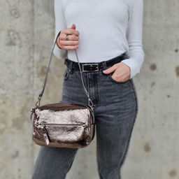 Женская кожаная сумка бочонок через плечо 0051-11 - Cidirro фото 4