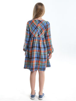 Платье для девочки нарядное UD 7787 голубой/коралловый - Mini maxi фото 2