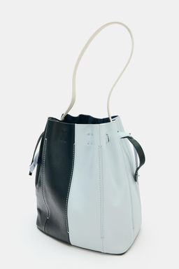 BOLSO DE HOMBRO PIEL COMBINADO / Azul?n - Zara фото 3