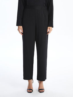 Beli Lastikli Desenli Saten Kad?n Pantolon