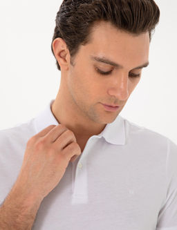 Beyaz Slim Fit Pamuk Polo Yaka T-shirt - Cacharel фото 2