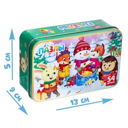 Пазлы в металлической коробке Новогодние забавы, 54 детали - Puzzle time фото 4