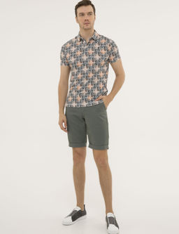 Темно-хаки футболка с воротником-поло - Cacharel фото 5