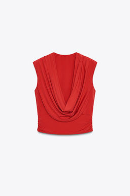 DRAPED TOP WITH SHOULDER PADS - Zara фото 4