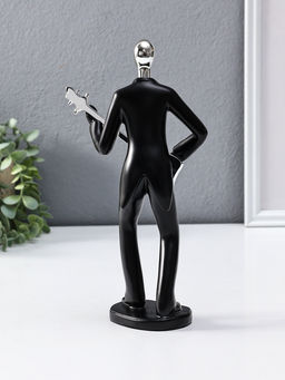 Сувенир полистоун "Гитарист" чёрный с серебром 6,5х15,2х27,5 см