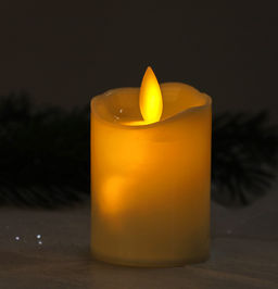 Свеча светодиодная подвижный фитиль 7х5 см / VFR-39 /уп 12/480/бежевая - Галеонтрейд фото 2