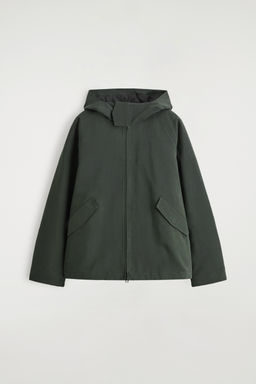 TECHNICAL COTTON HOODED JACKET