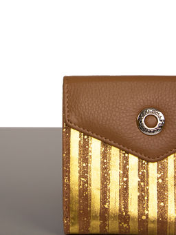 LACCOMA кошелек LA-2080-коричневый-золото натуральная кожа  фото 3