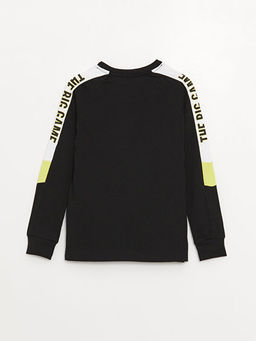 Bisiklet Yaka Bask?l? Uzun Kollu Erkek ?ocuk Ti??rt - Waikiki фото 2