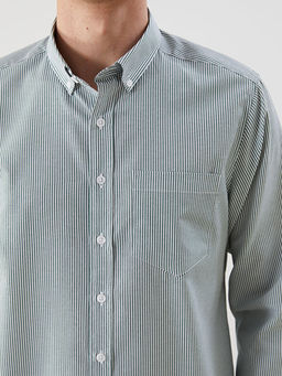 Regular Fit Uzun Kollu ?izgili Poplin Erkek G?mlek