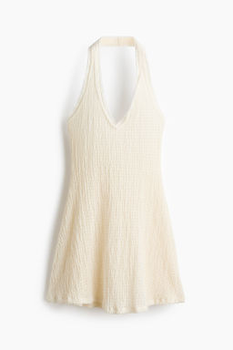 Vestido halter con ribete de encaje