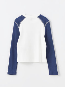 Bisiklet Yaka Bask?l? Uzun Kollu K?z ?ocuk Ti??rt - Waikiki фото 2