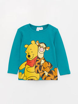 Bisiklet Yaka Uzun Kollu Winnie the Pooh Bask?l? Erkek Bebek Pijama Tak?m? - Waikiki фото 2