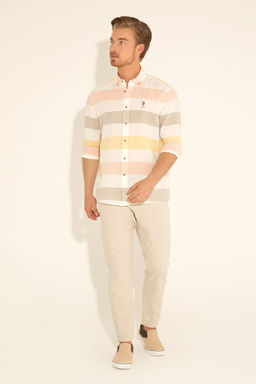 Мужская рубашка цвета хаки с длинным рукавом - U.s. polo assn фото 19