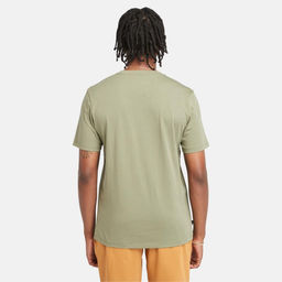 Мужская футболка Timberland T-Shirt Kennebec River Linear Logo Regular зеленая  фото 4