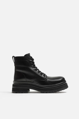 LEATHER LACE-UP BOOTS