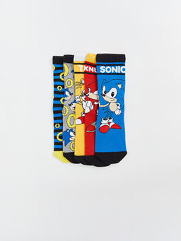 Sonic Desenli Erkek ?ocuk Soket ?orap 5li