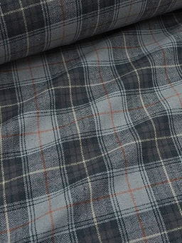 Фуле Клетка цв.серо-фиолетовый/кофейно-лиловый, ш.1.45м, хлопок-100%, 155гр/м.кв