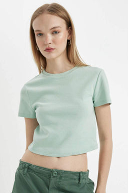 Coool Fitted Ribana Basic Duz K?sa Kollu Tisort - Defacto фото 8