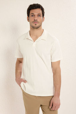 TRENDYOL MAN Ekru Regular/Normal Kesim Dokulu Basic Polo Yaka T-shirt TMNSS25PO00000 - Trendyolmilla фото 18