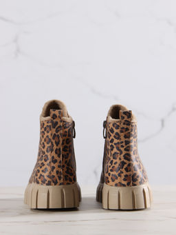 Ботинки 217.91505be.Коричневый леопард/мех