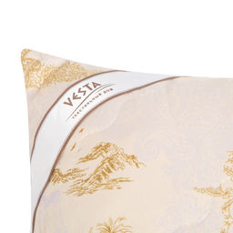 Подушка стёганная 70х70 см, шерсть верблюда, ткань глосс-сатин, п/э 100% - Vesta фото 2