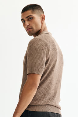Polo en punto trenzado Regular Fit - H&m фото 5