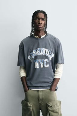 WASHED PRINT T-SHIRT