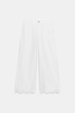 PANTAL?N CULOTTE BORDADOS PERFORADOS / Blanco - Zara фото 15