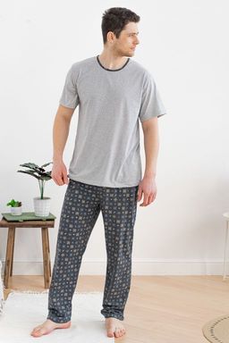 Пижама мужская из футболки с коротким рукавом и брюк из кулирки Генри антрацит - Амадэль фото 8