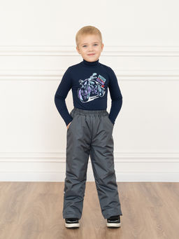 Брюки демисезонные серые (134-140, 68)